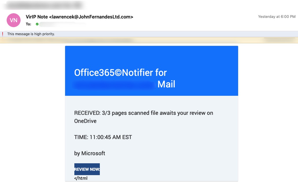 email received